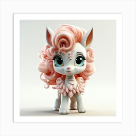 Pink Unicorn 3d Print Art Print