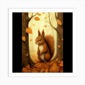 Squirrel In The Woods Art Print