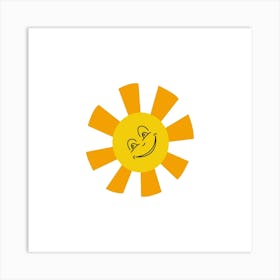 Cute sun printable art, smile sun print for Kids room, Sun poster, Kids playroom poster, Nursery sun wall art Downloadable file 5 Art Print