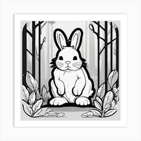 Rabbit In The Woods 55 Art Print