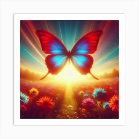 Butterfly In The Field 1 Art Print