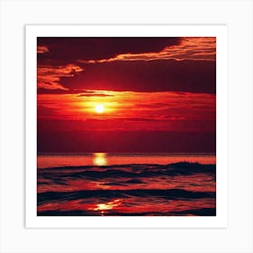 Sunset Over The Ocean 153 Art Print