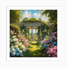 hydrangea pathway Art Print