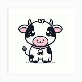 Line Art cow 3 Art Print