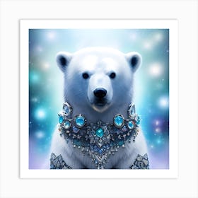 Polar Bear With Jewels Art Print