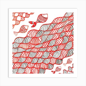 Coral Fish Square Art Print