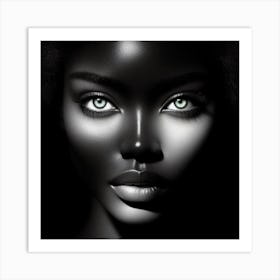 Black Woman With Green Eyes 32 Art Print