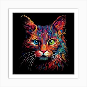 Colorful Cat 1 Art Print