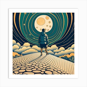 Moon And Stars 1 Art Print