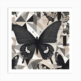 Black Butterflies Art Print