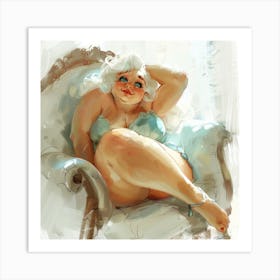 Creatai 24830 A Pixar Character Plump Chubby Beautiful Woman Art Print