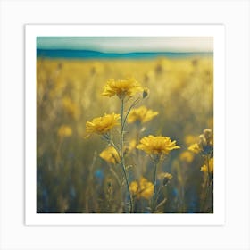 Field Of Yellow Flowers 25 Art Print