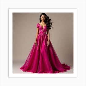 Pink Evening Dress 1 Art Print