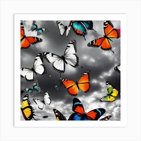 Colorful Butterflies In The Sky 5 Art Print