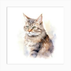 Bavarian Mountain Cat Portrait Art Print