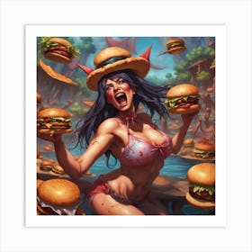 Burger Girl 1 Art Print