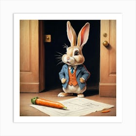 Rabbit In Suit 6 Art Print