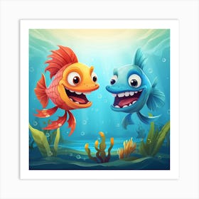 Cartoon Fishes 1 Art Print