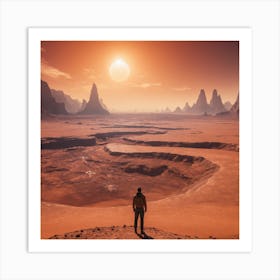 Man Standing In Desert Art Print