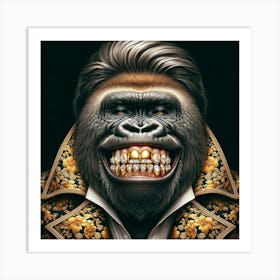 Gorilla In Gold Art Print