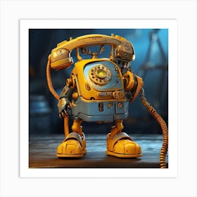 Robot Phone Art Print