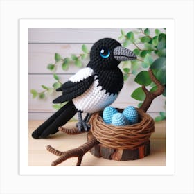 Amigurumi, Magpie bird 3 Art Print