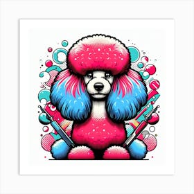 English groomed Poodle 1 Art Print