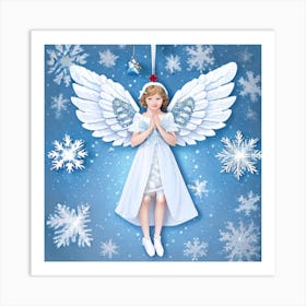 Angel Christmas Ornament Art Print