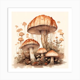 Mushrooms And Fungi Art Print