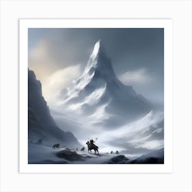 A Dangerous Journey - Icy Mountain Art Print