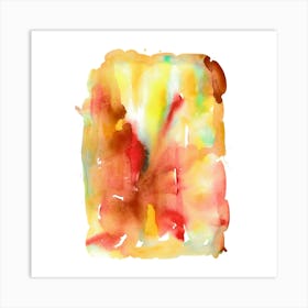 Orange Green, Modern Watercolor Painting, Abstract Art Art Print