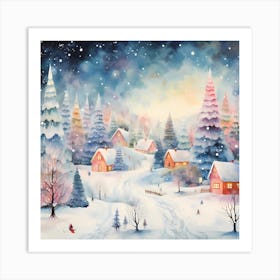 Festive Flurries in Impressionist Hues Art Print