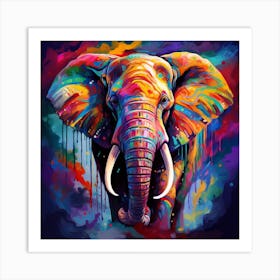 Colorful Elephant Painting Art Print