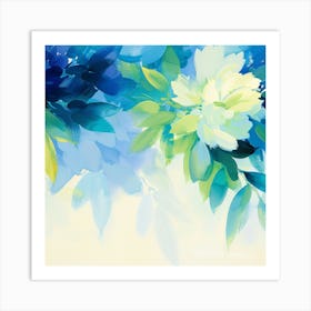 Blue Peonies Art Print