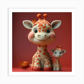 Giraffes 1 Art Print