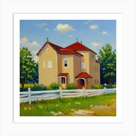 Timeless Scenery Houses Framed by Nature House In The Country Art Print