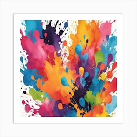 Colorful Splashes Of Paint 1 Art Print