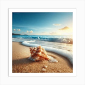 Sea Shell On The Beach Art Print