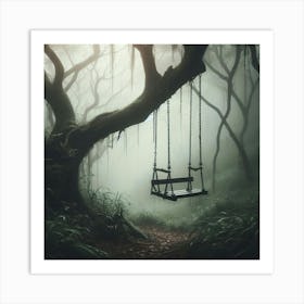 Swing In The Forest 1 Art Print