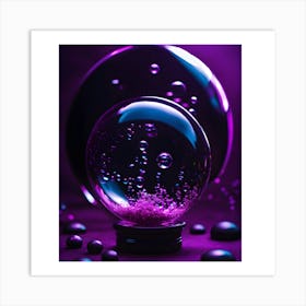 Snow Globe On Purple Background Art Print