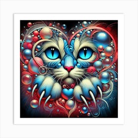 Cat In The Heart 1 Art Print