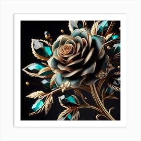 Emerald Rose 3 Art Print