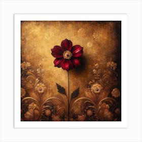 Flower On The Wall Photo Art Print