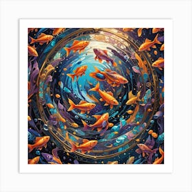 Goldfish In A Circle Art Print