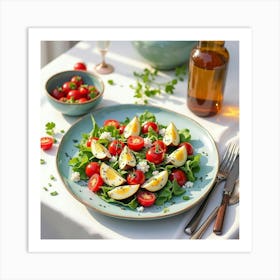 Salad With Eggs And Tomatoes Art Print