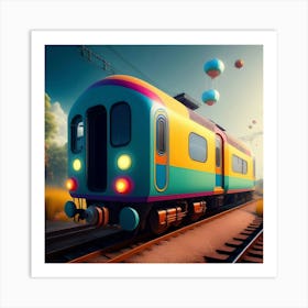 Train On The Tracks Art Print