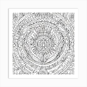 Mandala Coloring Page Art Print