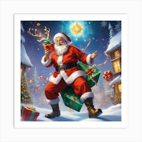 Albedobase Xl A Vibrant And Dynamic Portrayal Of Santa Claus B 2 Art Print