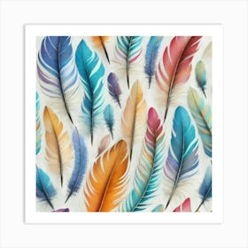 Colorful Feathers Art Print