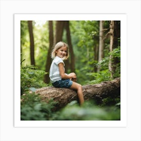 Little Girl In The Forest 1 Art Print